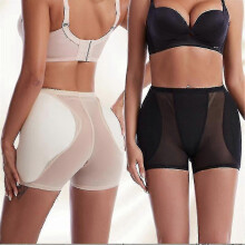 (S, BLACK) Women's Butt Lifter Shapewear Hip Pads Enhancer Panties Shaper Boyshort