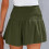 Geraffte Baumwoll-Shorts OD-Grün M, elastischer Bund 4
