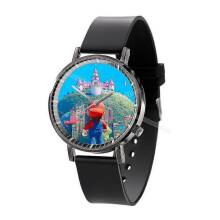 (Mario-18) Super Mario Bros Movie Watch Luigi Wristwatch Leather Printing Watch Cartoon Quartz Electronic Watch Toy Birthday Party Gift New