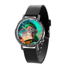 (Mario-17) Super Mario Bros Movie Watch Luigi Wristwatch Leather Printing Watch Cartoon Quartz Electronic Watch Toy Birthday Party Gift New