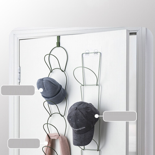 5Pcs Punch-Free Black Iron Hat Rack Multi-Layer Storage Organizer 2