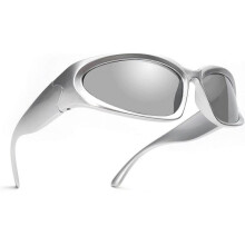 Wrap Around Fashion Sunglasses for Men Women Trendy Swift Oval Dark Futuristic Sunglasses Shades Glasses Eyeglasses