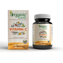 Organic Earth Vitamin C Strengthens Immune System Powerful Antioxidant Support 60 Capsules