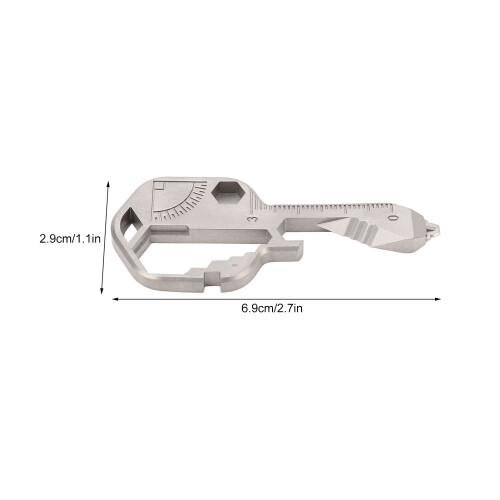 24-in-1 Edelstahl-Schlüsselanhänger-Multitool Silber 1