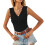 L Schwarzes Spitzentanktop mit V-Ausschnitt 65% Baumwolle 35% Polyester 3