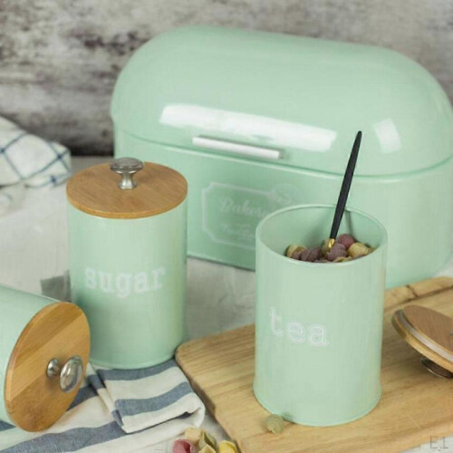 Metal Bread Storage Box - Countertop Space-Saving, Extra Large, Vintage Bin for Kitchen 2