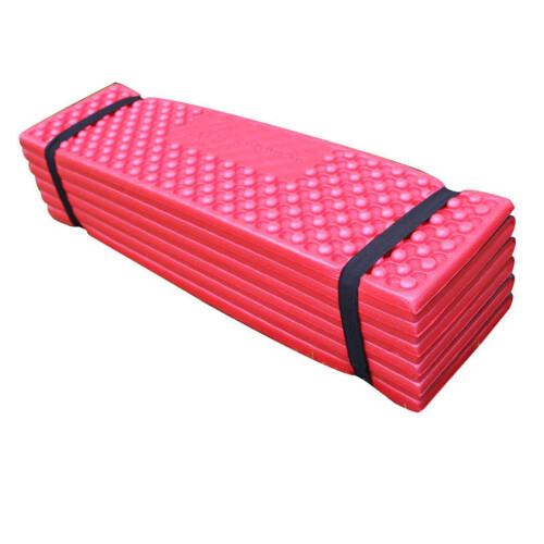 Foldable PVC Double Egg Crate Sleeping Mat 186x57cm for Camping Red Black 1