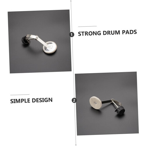 3 Sets Drum Mute Button Damper Pads For Snare Drum Drum Carpet Cotton Silver 2