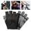 2er-Pack Halbfinger-Handschuhe, rutschfest, Schwarz, Größe M 10