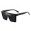 Square Oversized Sunglasses Fashion Flat Top Big Frame Shades 1