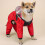 (XL, RED) Dog Hooded Raincoat with Transparent Cap 2