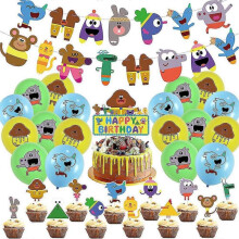 Hey Duggee Theme Kids Birthday Party Decor Balloons Banner Cake Topper Cupcake Toppers Set