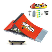 (A) Fingerboard Ramp Set Mini Finger Skateboards Pipe Ramp Skate Game