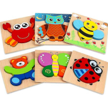 Wooden Jigsaw Puzzles 6pcs Animal Puzzles for Toddlers Kids 1 2 3 Years Old Educational Toys for Boys And Girls