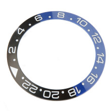Keramik-Lünette Außendurchmesser 40 mm Innendurchmesser 31,6 mm Schwarz-Blau