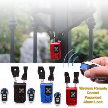 (Black) Password Anti-Theft Smart Bike Lock Wireless Remote Control Portable Bicycle Cycling Security Alarm for Outdoor Bikes