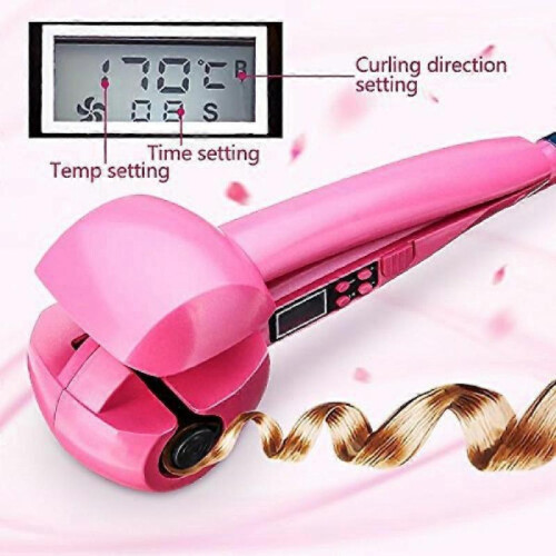 (US plug, Black) Automatic Hair Curler Self Priming Ceramic Curling Iron Temperature Control LCD Screen Display Professional Roller 2