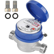 15mm 1/2" Single Flow Cold Water Meter - Dry Type Measurement Tool for Household & Garden Use