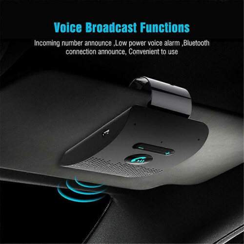 Wireless Car Bluetooth V5.0 Bluetooth Handsfree Car Kit Wireless Bluetooth Speaker Phone Sun Visor Clip Speakerphone 1