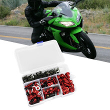 177-teiliges Verkleidungsbolzen-Set für Motorräder - M5/M6, rot