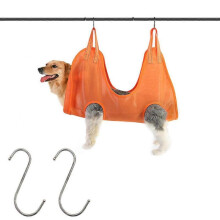(S, Orange) Dog Hammock Pet Nail Trimming Grooming Hammock