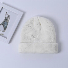 Unisex Solid Color Watermelon Hip Hop Knit Wool Hat Snow Capwhite