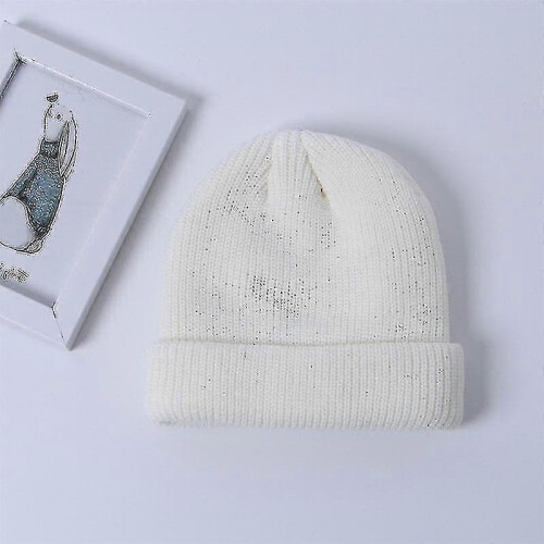 Unisex Solid Color Watermelon Hip Hop Knit Wool Hat Snow Capwhite
