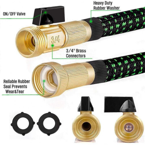Garden Hose Expandable 8m/25ft with 3/4" Solid Brass Fittings 2