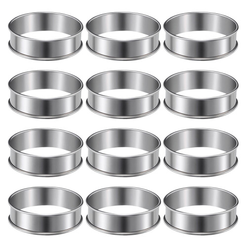 12Pcs Stainless Steel Pizza Saucing Rings Durable Kitchen Baking Tool