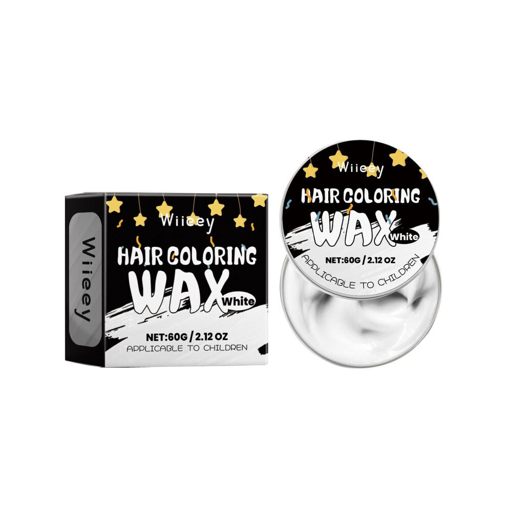 Cream (60G) White Children's Colored Hair Easy To Color, Easy To Clean, Natural Color Development, Long-Lasting Children's Hair Salon Wax