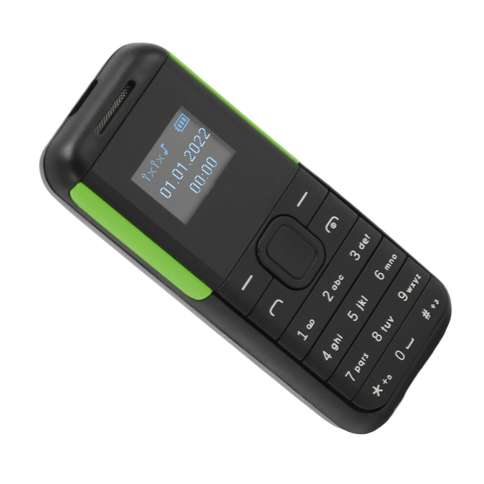 Mini 2G Bluetooth Phone 0.66In Screen Dual Sim Kids Elderly Black Green Green,Black 4611337992591