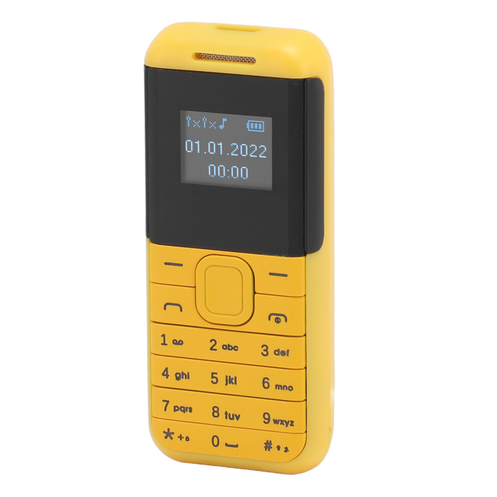 Tiny 2G Mini Phone 0.66In Screen Dual Sim Bluetooth Player Yellow 7641337992618