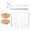 2Sets Assorted Color Glass Beverage Mugs with Straw Lid for Home Use 6