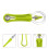 1Set Stainless Steel Fruit Carving Tool Green with Comfortable Handle 3