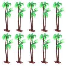 10 Pcs Potted Artificial Coconut Tree 13.50x3.50x2.00cm Green