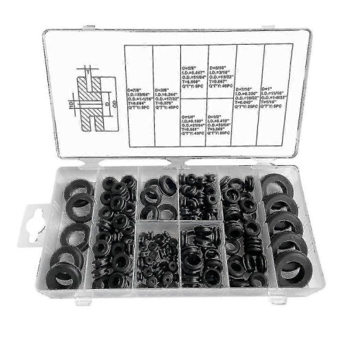180pcs Rubber Grommet Assortment Kit - 8 Different Sizes Conductive Gasket O-ring Set 1