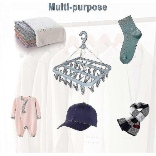 32 Peg Sock Drying Rack. Underwear Hanger. Rotary Hook Peg Hanger for Socks. 1