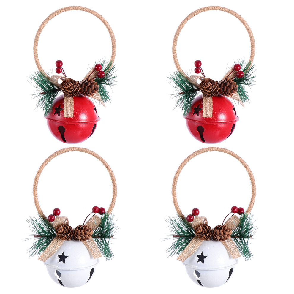 Christmas Bell Ornaments White Iron 4pcs Party Ornament-image-OPC-PJGNRP8-NEW