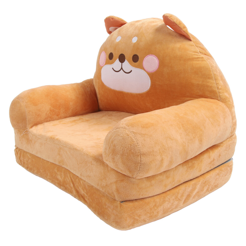 Kids Folding Cartoon Couch Chair - Brown Puppy, Portable Sofa