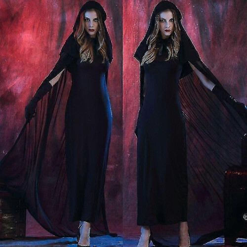 (S)Women Cosplay Witch Robe Party Costume Cloak Outfits Set 1