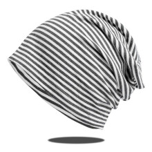 (Dark Grey) Men's Women's Baggy Striped Hat Slouch Beanie Adults Hip Hop Cap
