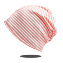 (Pink) Men's Women's Baggy Striped Hat Slouch Beanie Adults Hip Hop Cap