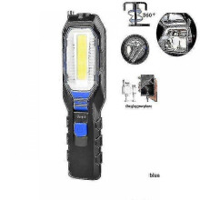 (Blue) Portable Car Repair Led Flashlight Usb Rechargeable Cob Torch Waterproof Outdoor Lamp Camping Emergency Light With Magnet Hook
