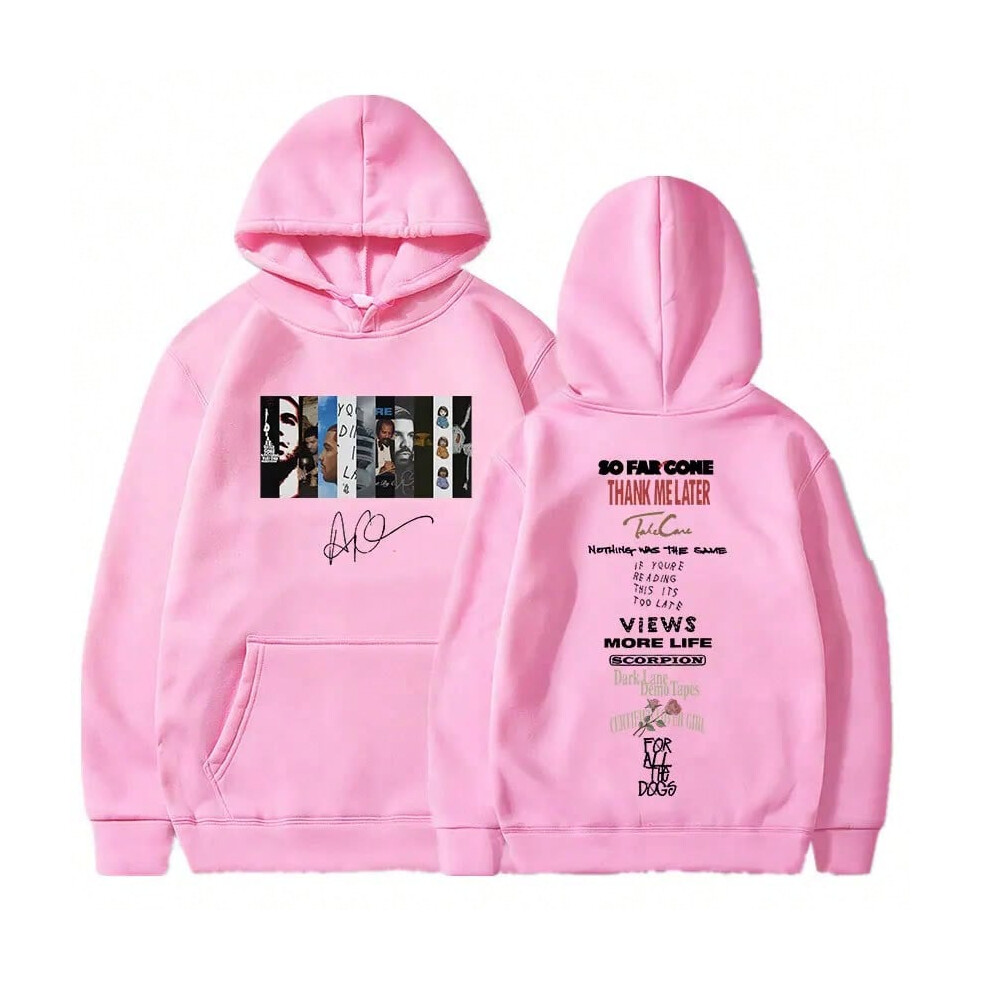 (Pink, XL) Rapper Drake Music Album Hoodies Men's Fashion Hip Hop Vintage Sweatshirts Autumn Winter Fleece Warm Oversized Pullovers Unisex-image-OPC-PJGNTT9-NEW