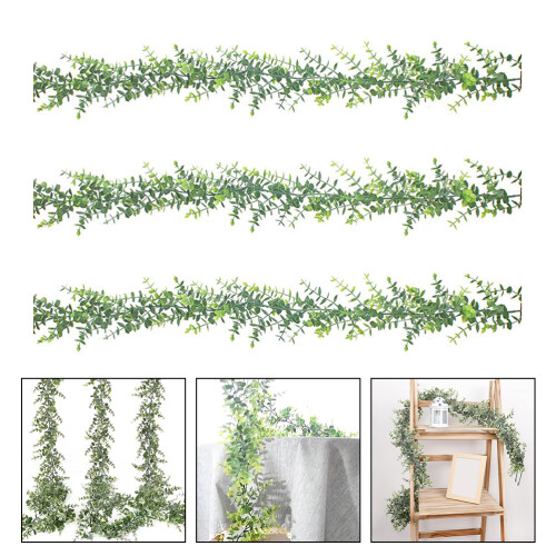 3Pcs Green Artificial Plant Durable Plastic Hanging Spring Wall Decor 1