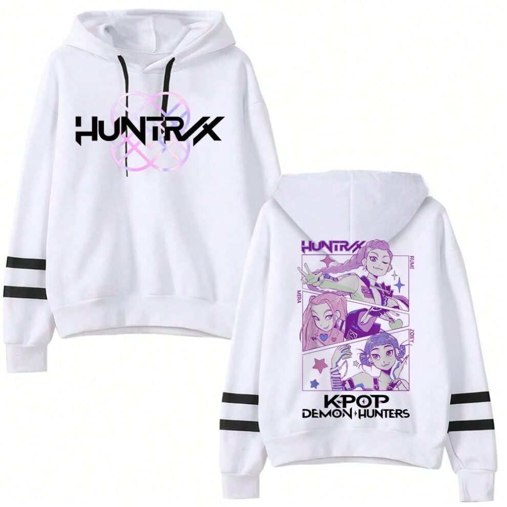 (white1, 4XL) Kpop Demon Hunter Hoodie Anime Sweatshirt Harajuku Pullover Tops Streetwear Fans Gift-image-OPC-PJGNV2C-NEW