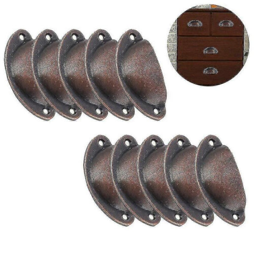 (Red bronze) 20 Pack Hole Spacing Vintage Style Pulls Cup Pull Handles Knobs 1