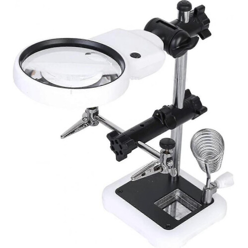 3.5x 5x 8x Usb 6pcs Led Table Lamp Led Illuminated Desk-top Welding Magnifier