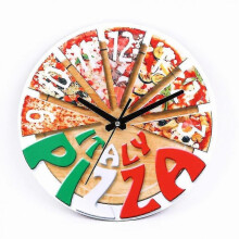 12 Inch Wall Clock Creative Pizza Silent Clock for Home Office Decoration