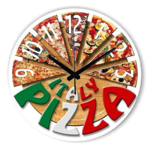 12 Inch Wall Clock Creative Pizza Silent Clock for Home Office Decoration 2